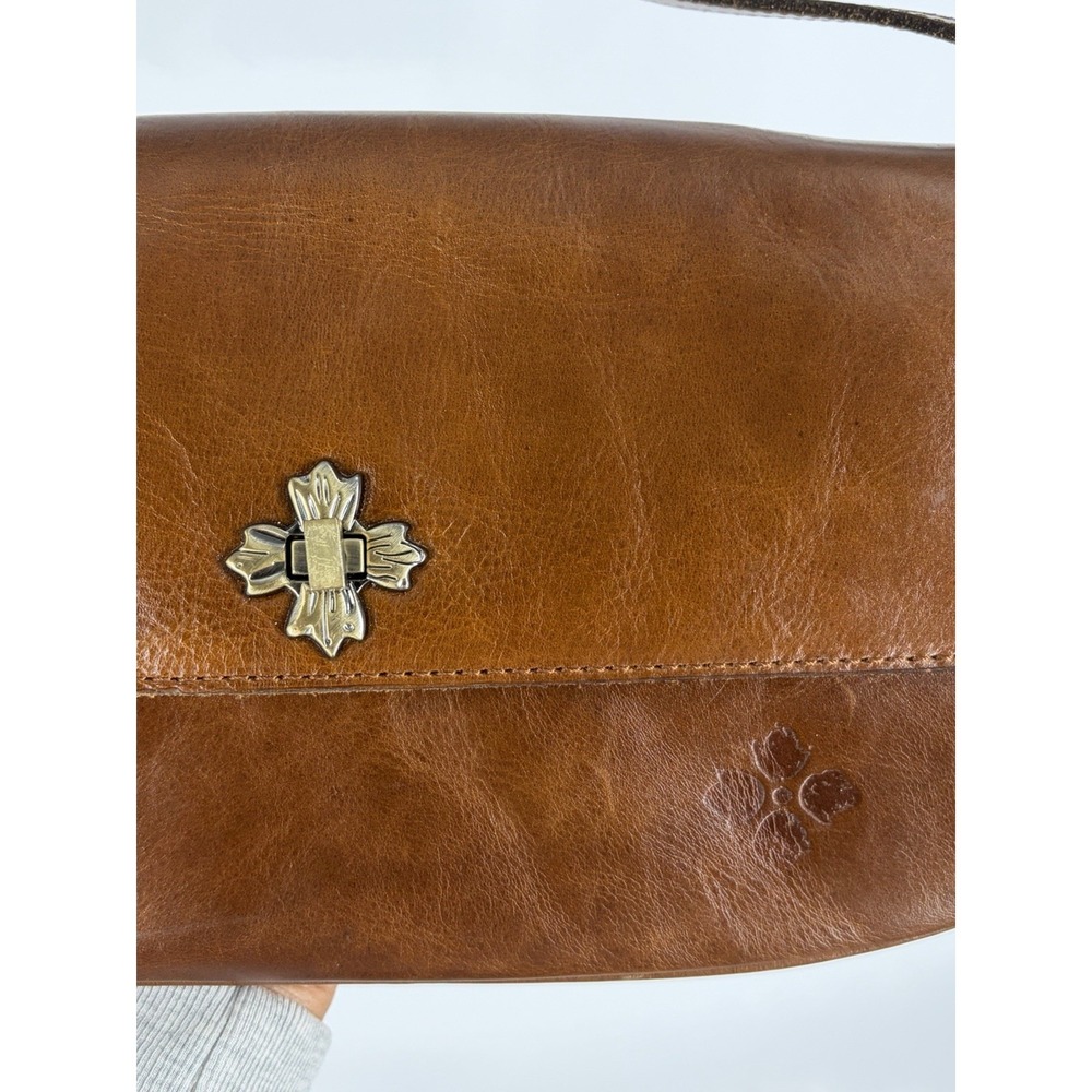 Patricia Nash Caprina Crossbody Clutch Bag Cognac Distressed Leather Boho - Picture 3 of 13